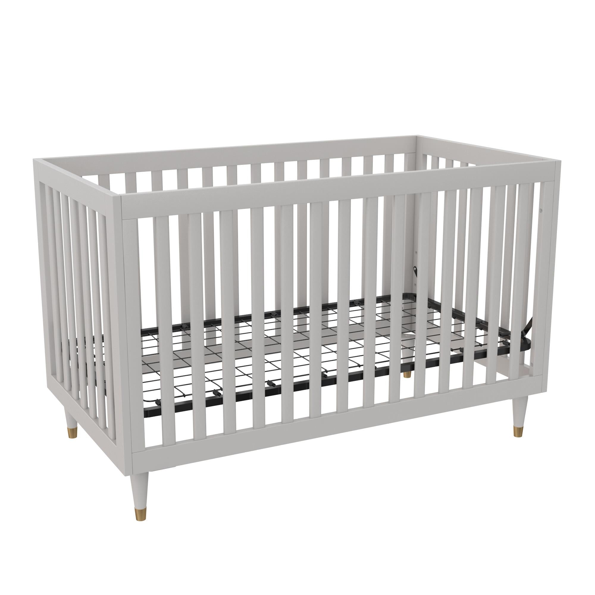 Little Seeds Rowan Valley Flint 3 in 1 Crib, Gray with Metal Legs