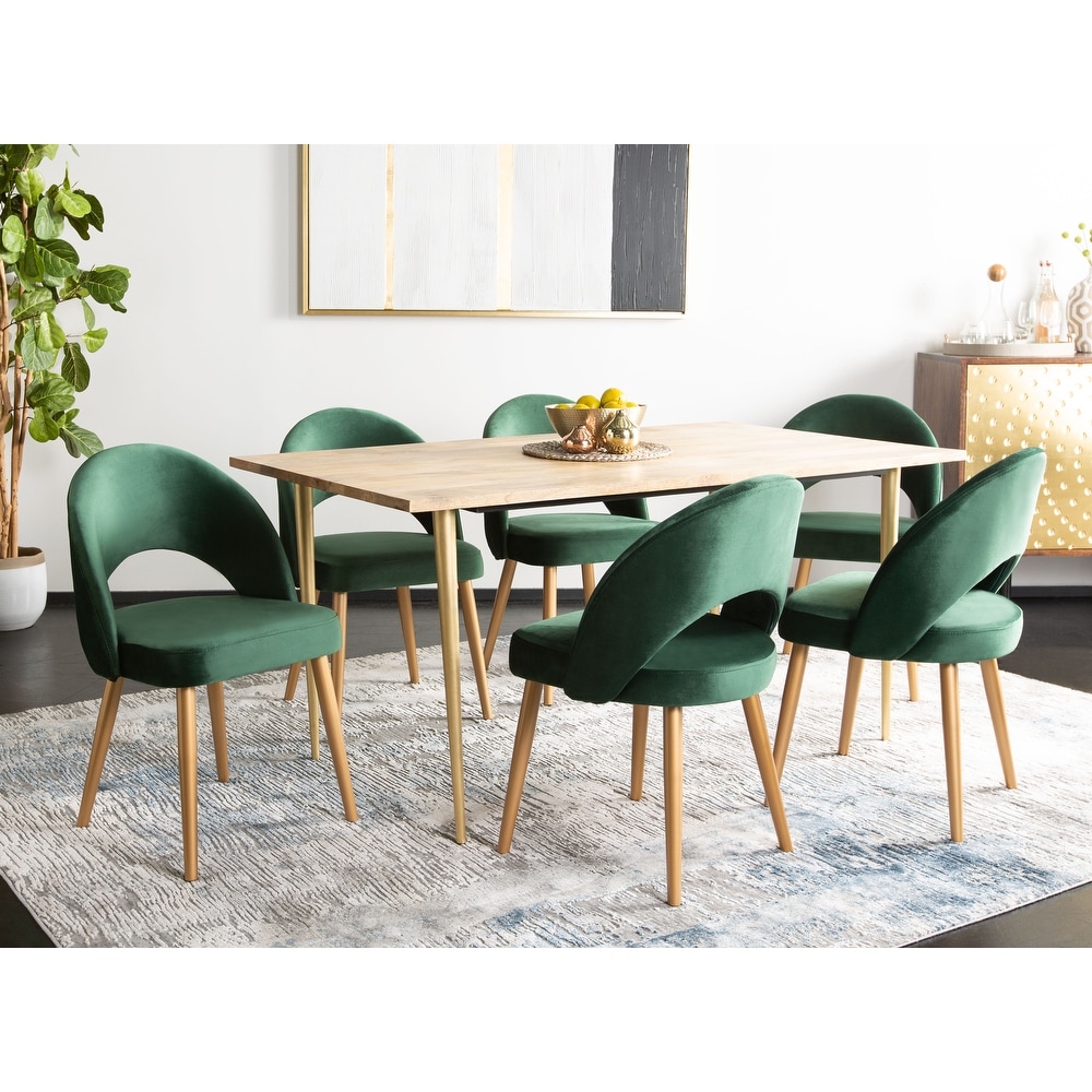 SAFAVIEH Dining Giani Retro Malachite Green/ Gold Dining Chair (Set of 2)   21.3\