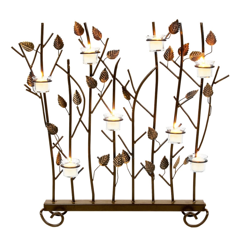 Minuteman International Rustic Summer Fireplace Screen for Votives  26 Inch Tall  Roman Bronze and Gold