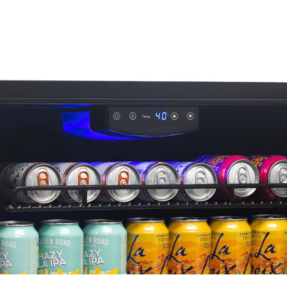 NewAir 24 in. 177 Can Capacity Built-in or Freestanding Beverage Refrigerator and Cooler NBC177SS00