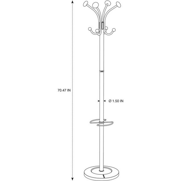 Alba Four Double Peg Coat Stand