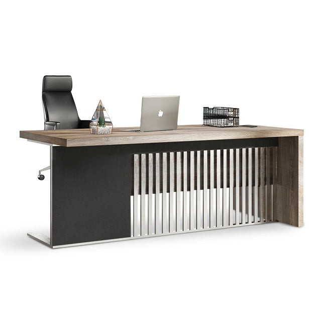 AFTAN Executive Desk with Pedestal & Left Mobile Return 180cm - Warm Oak & Black