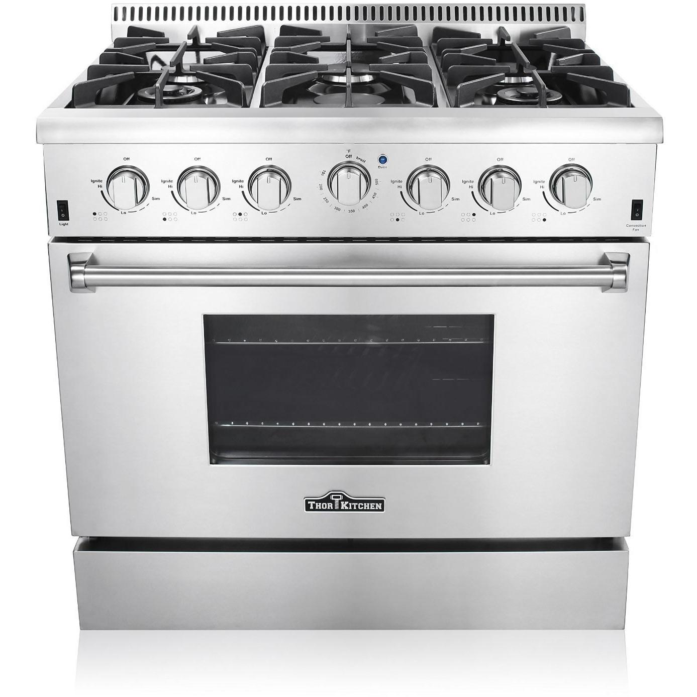 Thor Kitchen 36-inch Freestanding Dual-Fuel Range HRD3606U