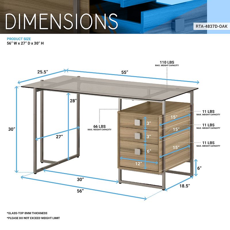 Techni Mobili Storage Computer Desk