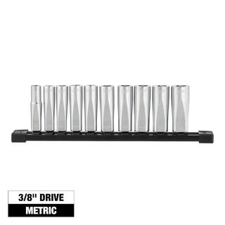 MW 38 in. Drive Metric Deep Well 6-Point Socket Set (10-Piece) 48-22-9505