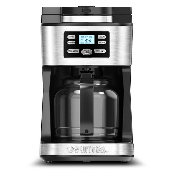 12-Cup Grind and Brew Coffee Maker with Integrated Grinder Black