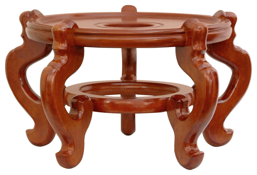 Rosewood Fishbowl Stand  Honey   Traditional   Plant Stands And Telephone Tables   by Oriental Furniture  Houzz