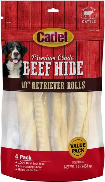 Cadet Premium Grade Beef Hide Retriever Rolls Dog Treats