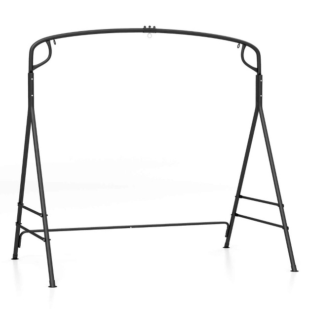 Costway Outdoor Metal Swing Frame Sturdy A shaped Porch Swing Stand With Extra Side Bars