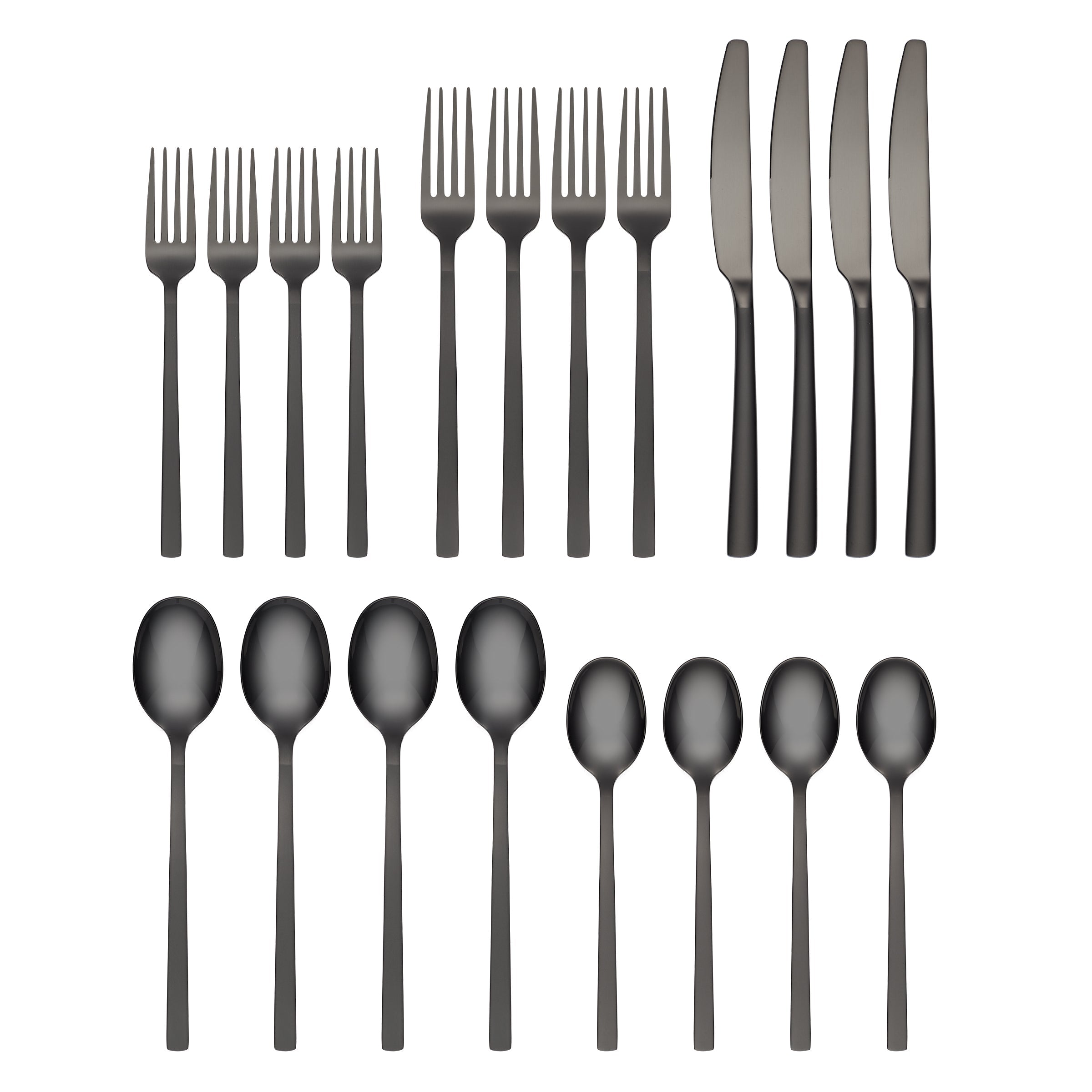 Beacon Black Sand Mirror 20-Piece Flatware Set