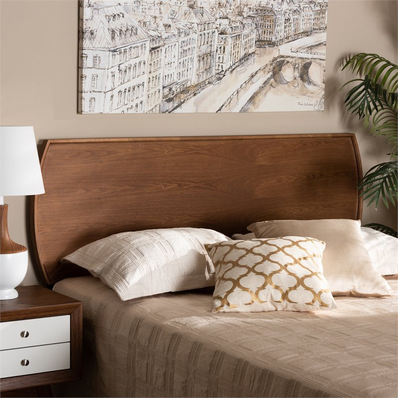 Baxton Studio Laurien Walnut Finished Wood King Size Headboard   Transitional   Headboards   by GwG Outlet  Houzz