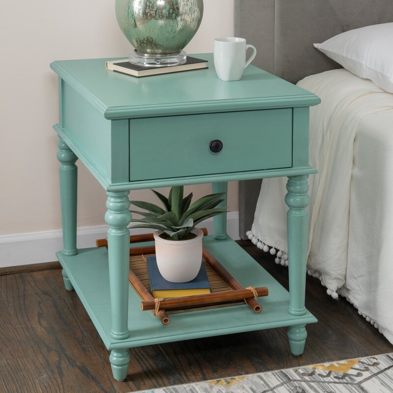 Jowin Classic Wood Side Table with Storage