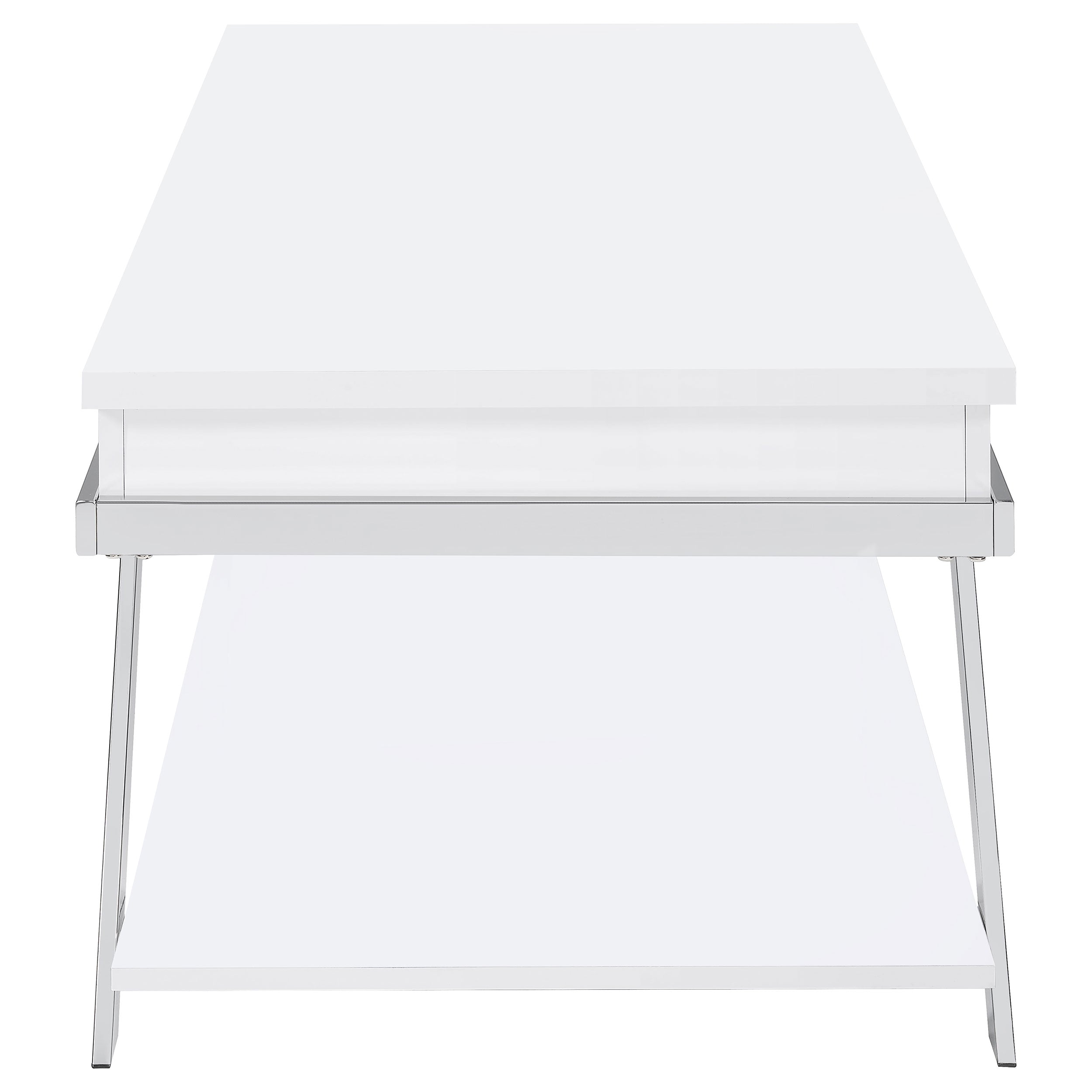 Marcia Wood Rectangular Lift Top Coffee Table White High Gloss And Chrome-708158