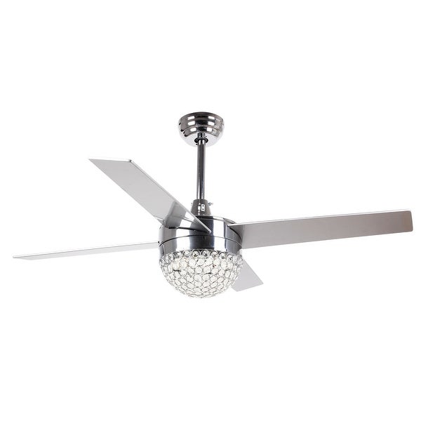 48-inch Crystal Fandelier Chrome 4-Blades Ceiling Fan with Remote - 48-in Shopping - The Best Deals on Ceiling Fans | 31568510