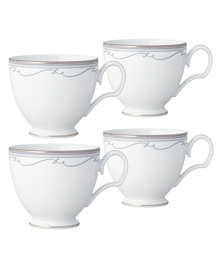 Noritake Satin Flourish 4 Piece Cup Set Service for 4