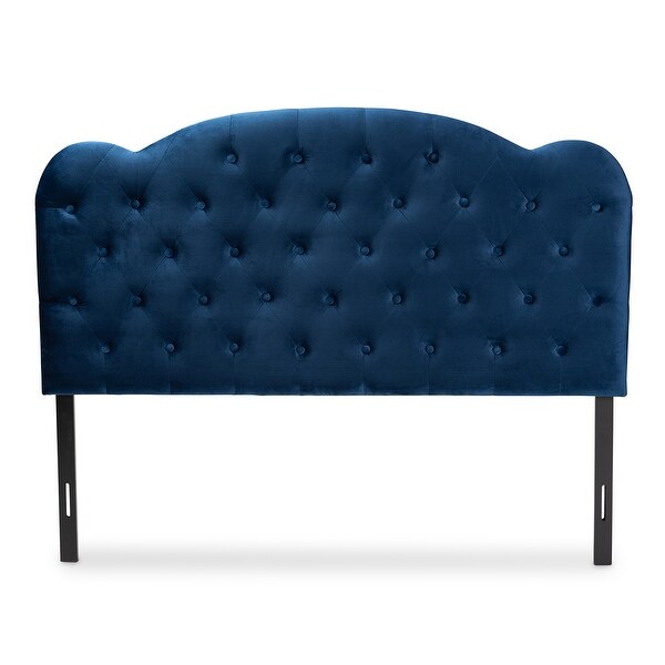 Clovis Modern and Contemporary Velvet Upholstered Headboard-Navy Blue - - 34808095