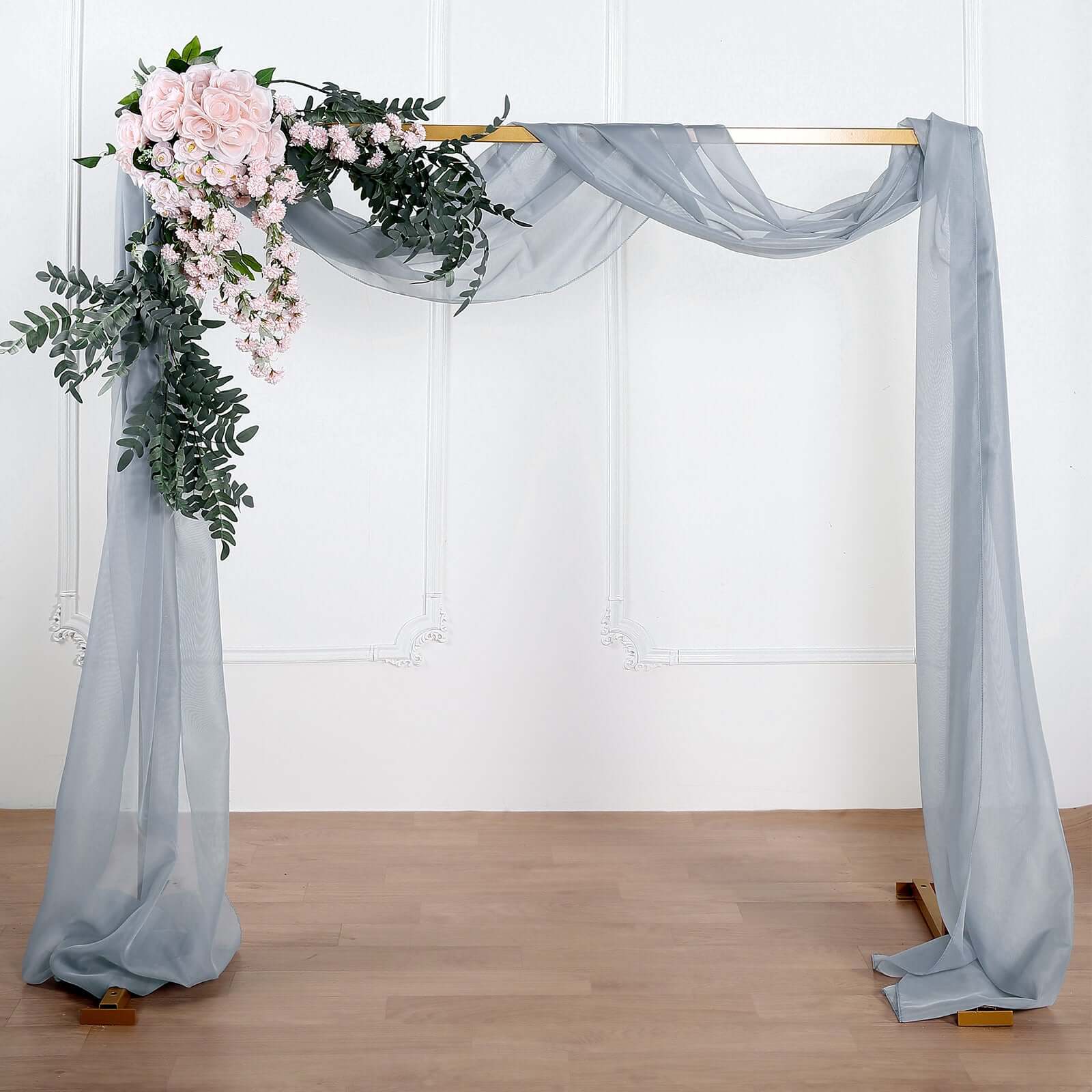 Dusty Blue Sheer Organza Wedding Arch Draping Fabric, Long Curtain Backdrop Window Scarf Valance 18ft