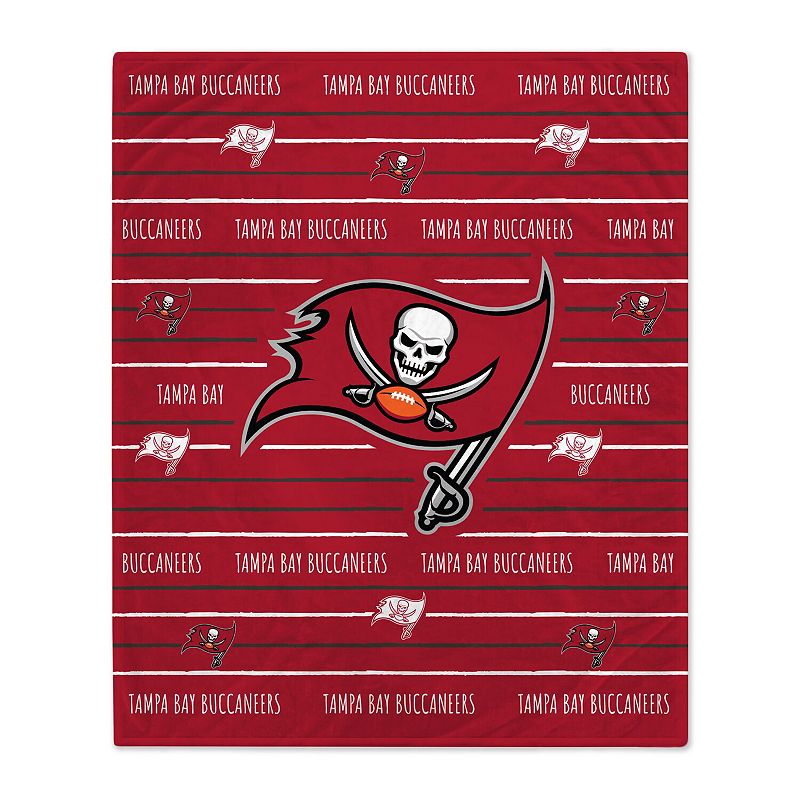 Tampa Bay Buccaneers 60'' x 80'' Logo Stripe Flannel Fleece Blanket