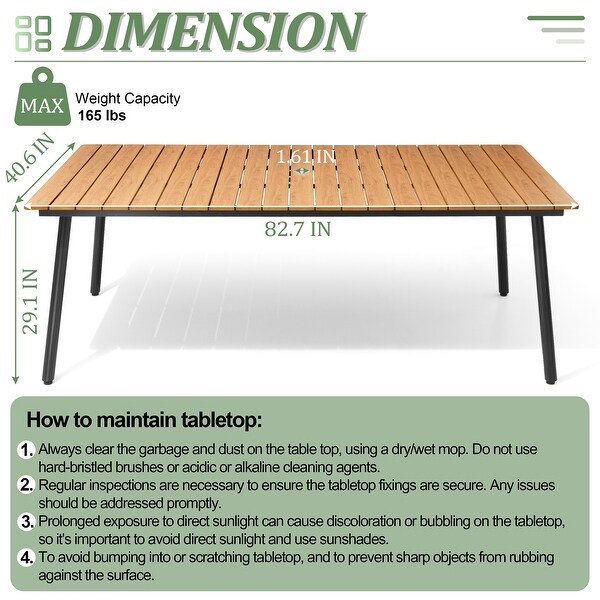 VredHom Outdoor Patio Aluminum Dining Table