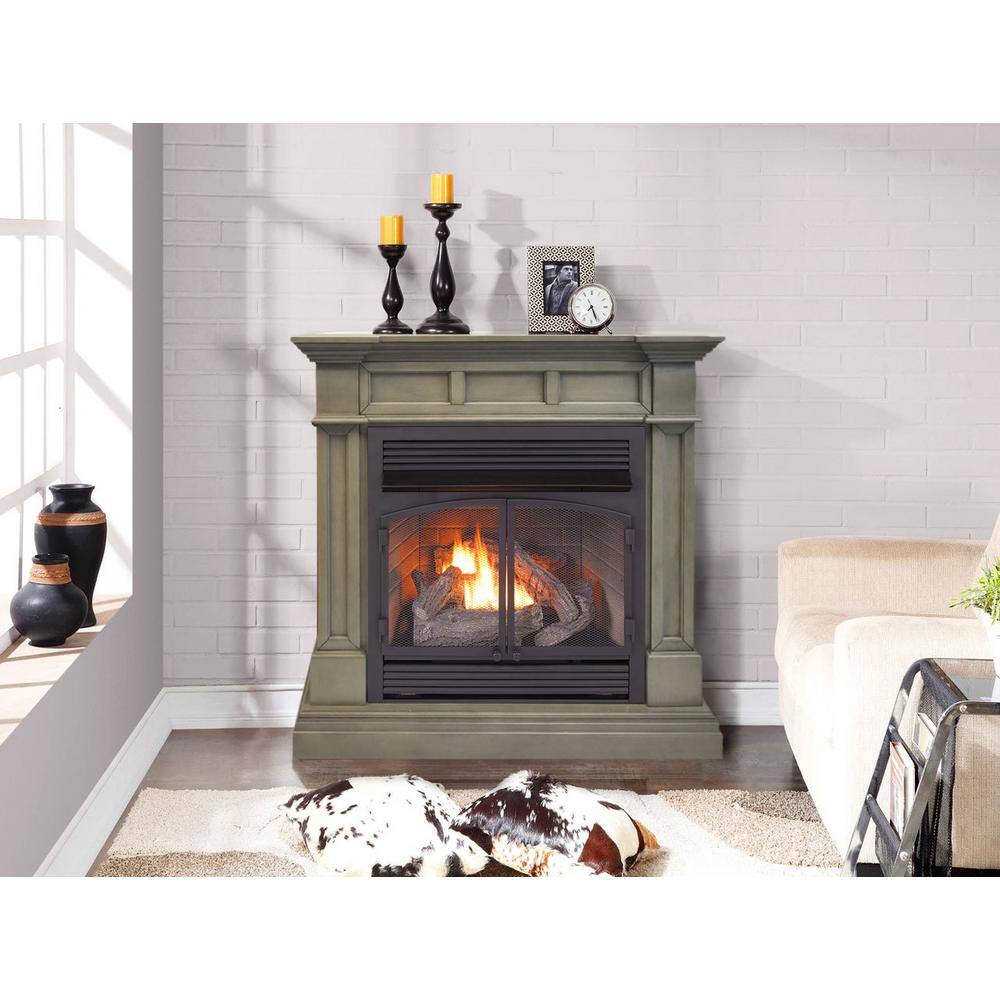 Duluth Forge 45 in. Full Size Ventless Dual Fuel Fireplace in Slate Gray with Remote Control 179260