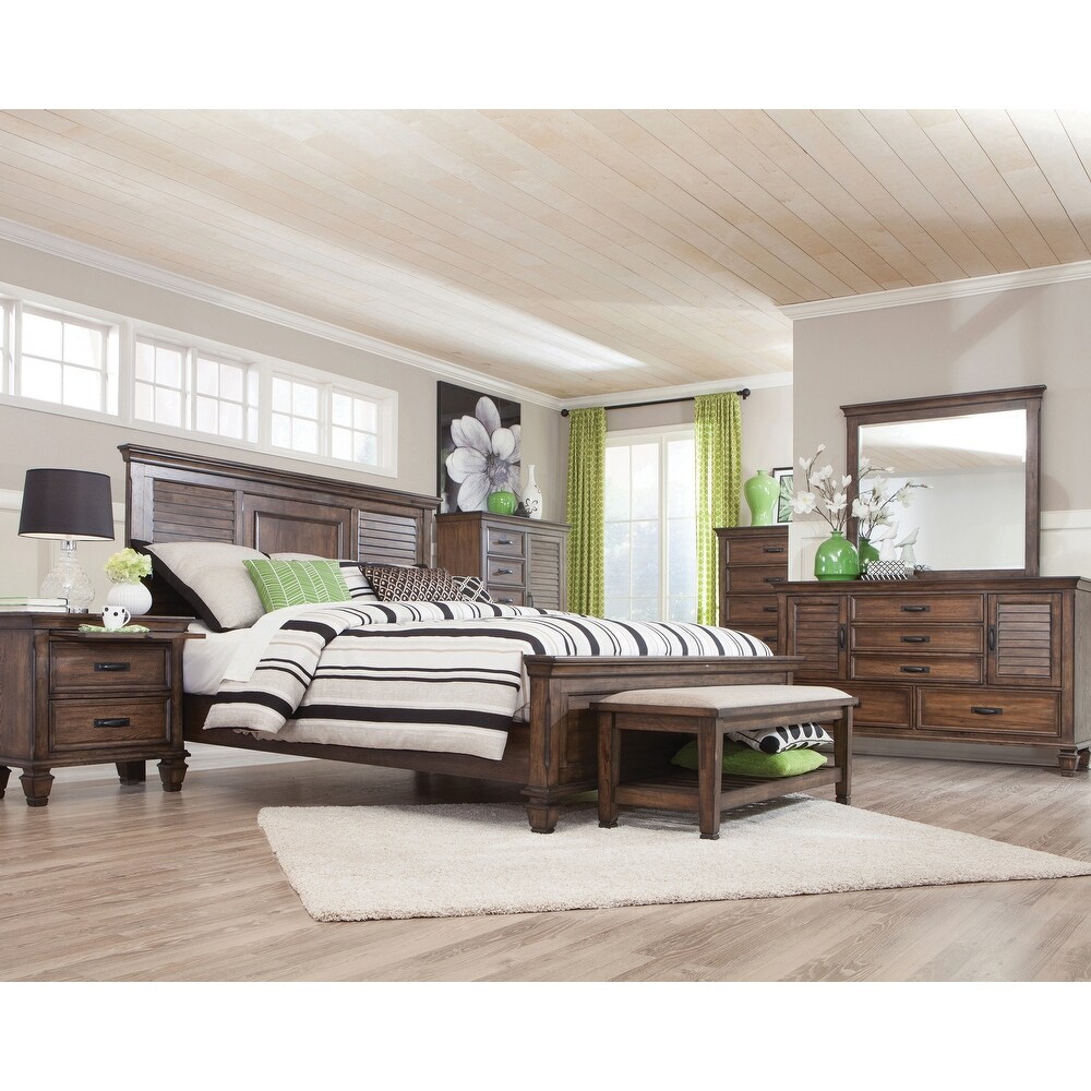 Capistrano Burnished Oak 5 piece Panel Bedroom Set