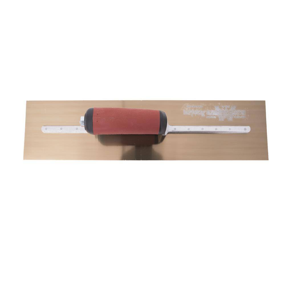 MARSHALLTOWN 18 in. x 4 in. Durasoft Handle Golden Stainless Finishing Trowel MXS81GSD