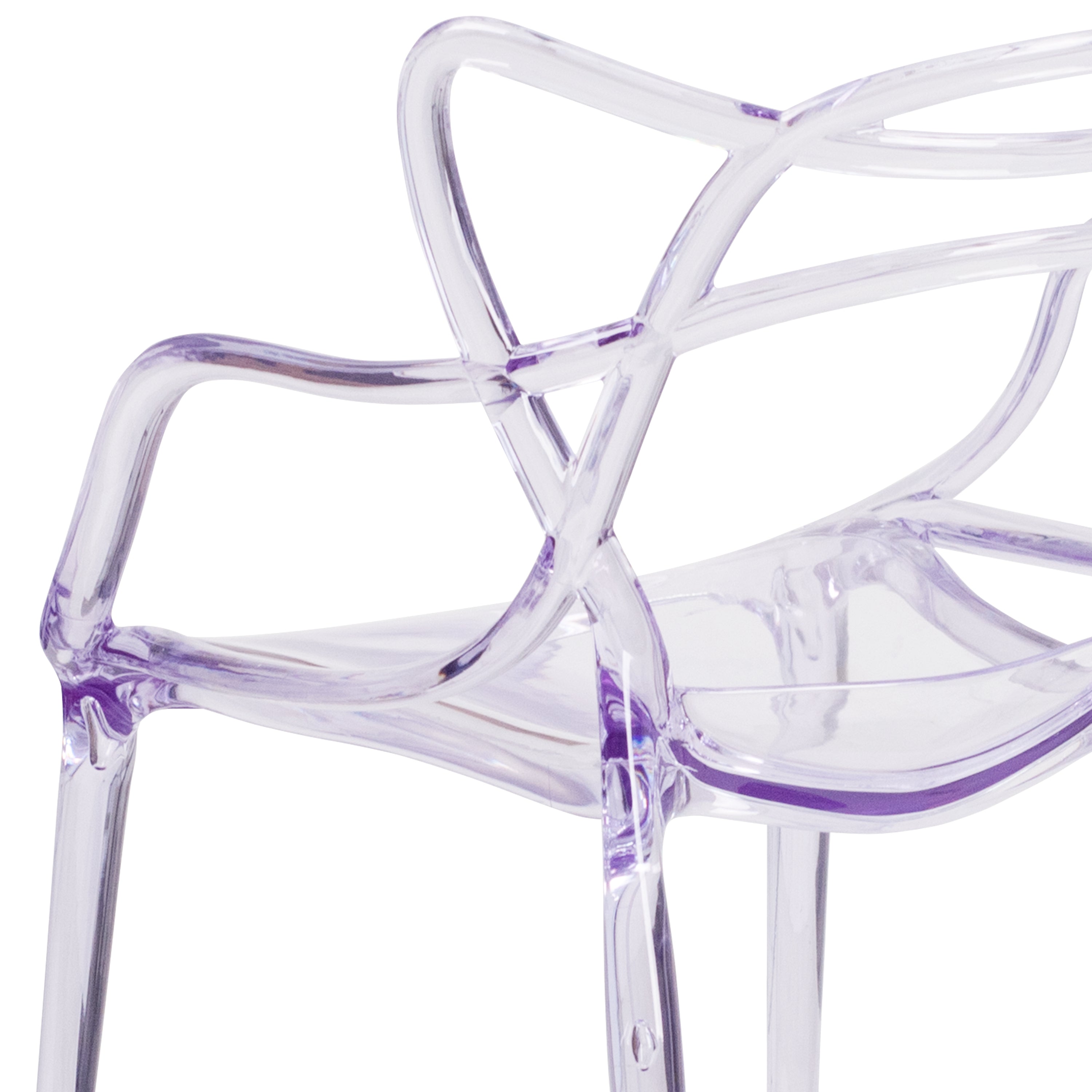 Flash Furniture 4 Pack Nesting Series Transparent Stacking Side Chair