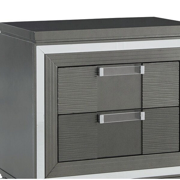 Global Furniture USA Pisa Metallic Grey Nightstand - - 33237742