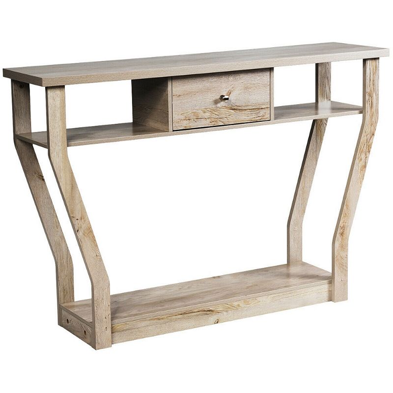 Console Hall Table with Storage Drawer and Shelf