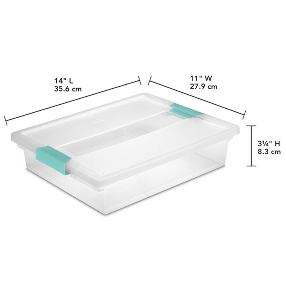 Sterilite Large File Clip Box Clear Storage Containers with Lid (6 Pack) 19638606 6 X 19638606