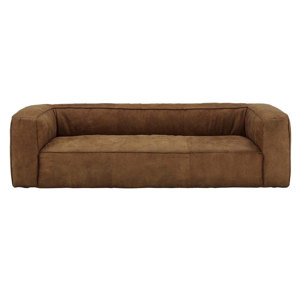 Divya Outback Tan Leather Sofa by iNSPIRE Q Modern