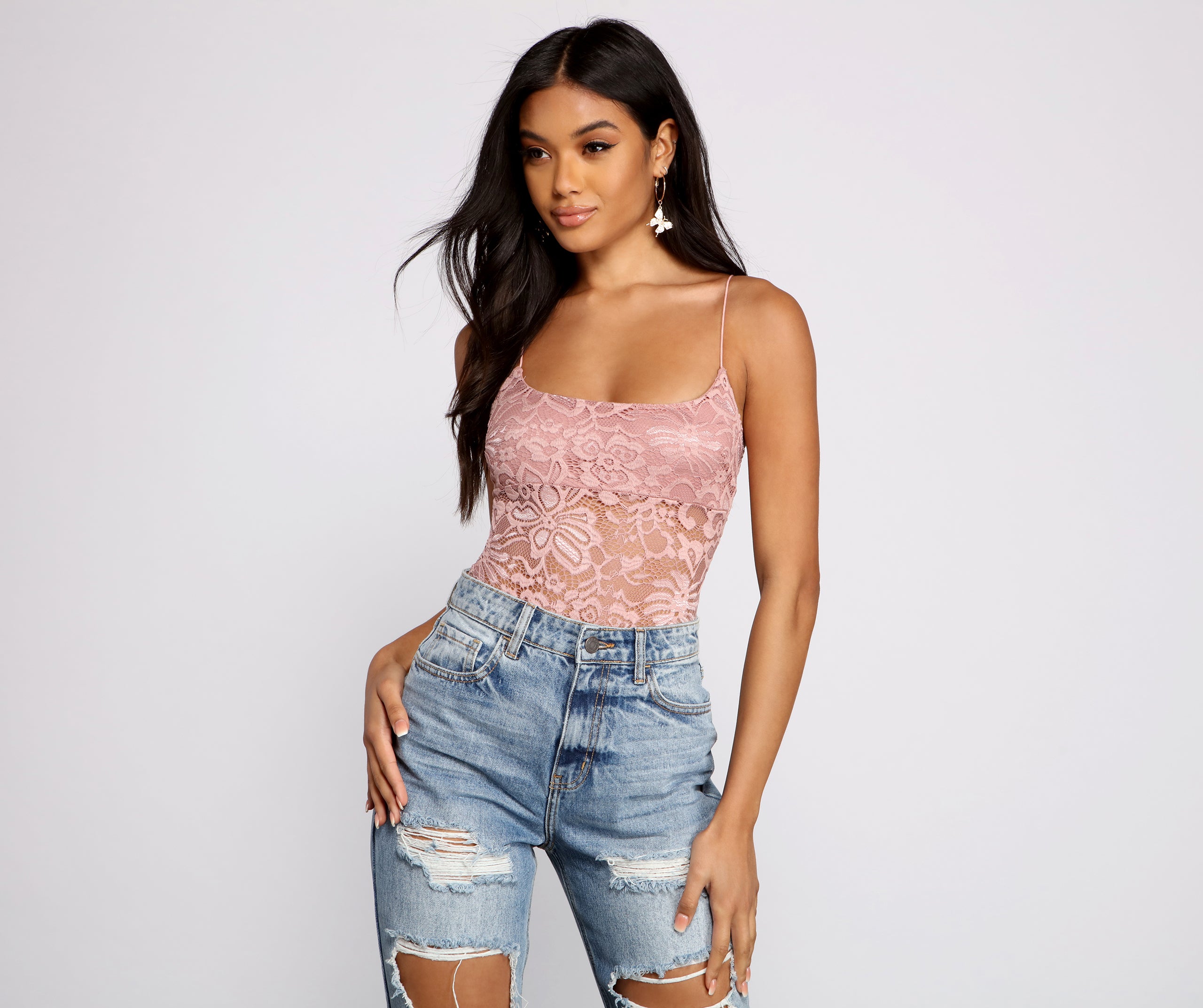 Romantic Vibes Sheer Lace Bodysuit