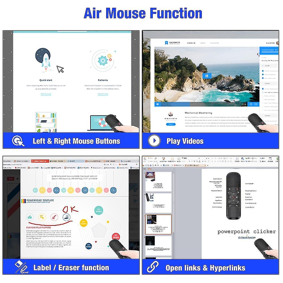 2.4g Wireless Presenter With Red Light Pointer Usb Presentation Remote Control With Air Mouse For Powerpoint Mac/laptop/computer