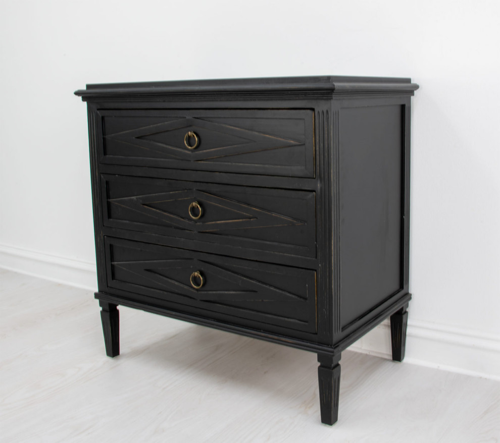 Barneston White Small Accent Table   Farmhouse   Accent Chests And Cabinets   by Virgil Stanis Design  Houzz