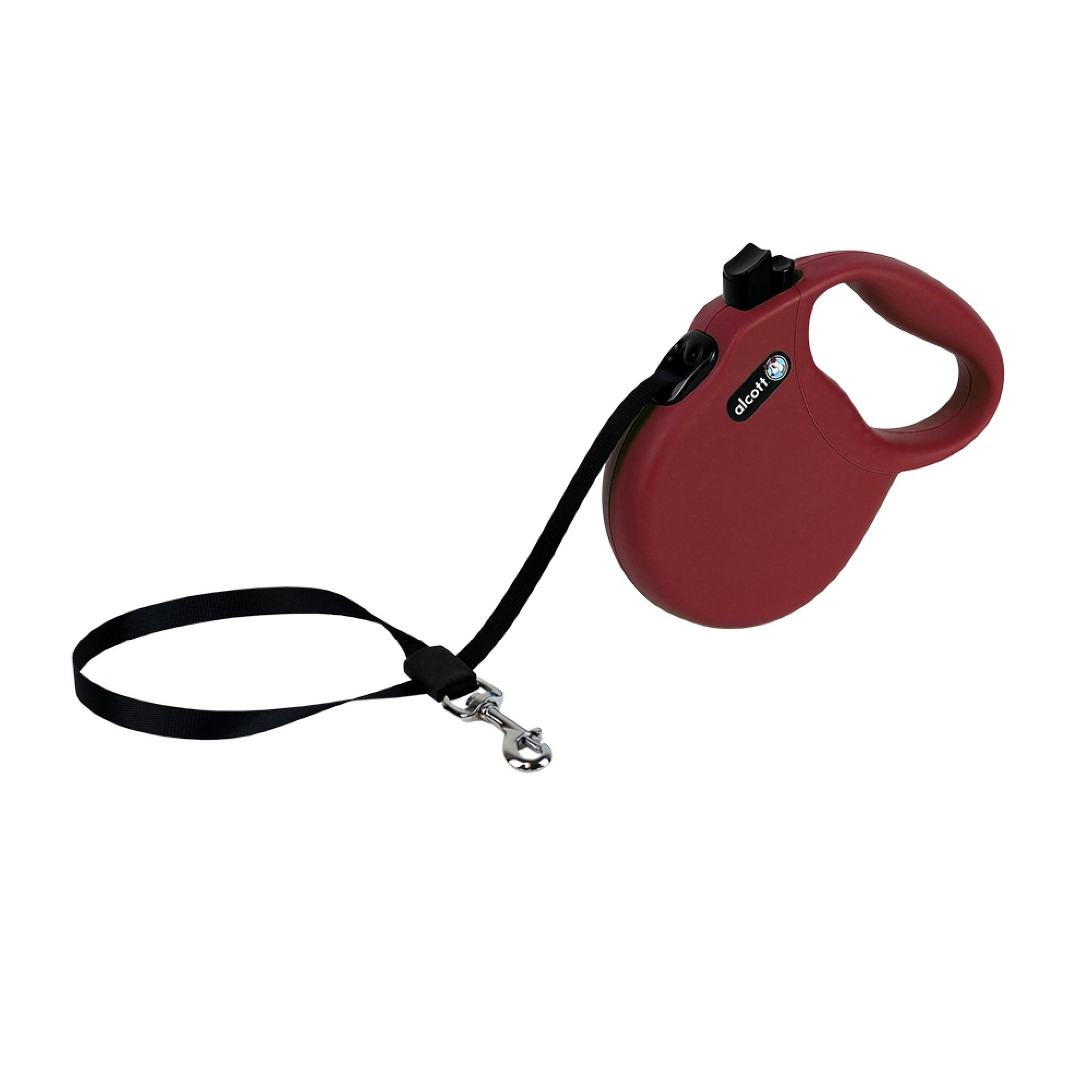 alcott Red Wanderer Retractable Dog Leash for Dogs Up To 45 lbs.， 16 ft.