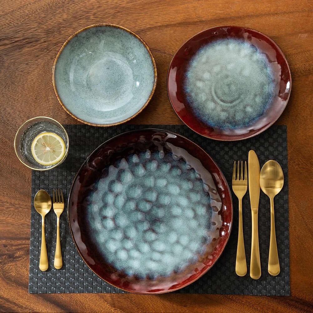 vancasso Starry Flambe Glaze Vintage Stoneware Dinnerware (Set of 12)