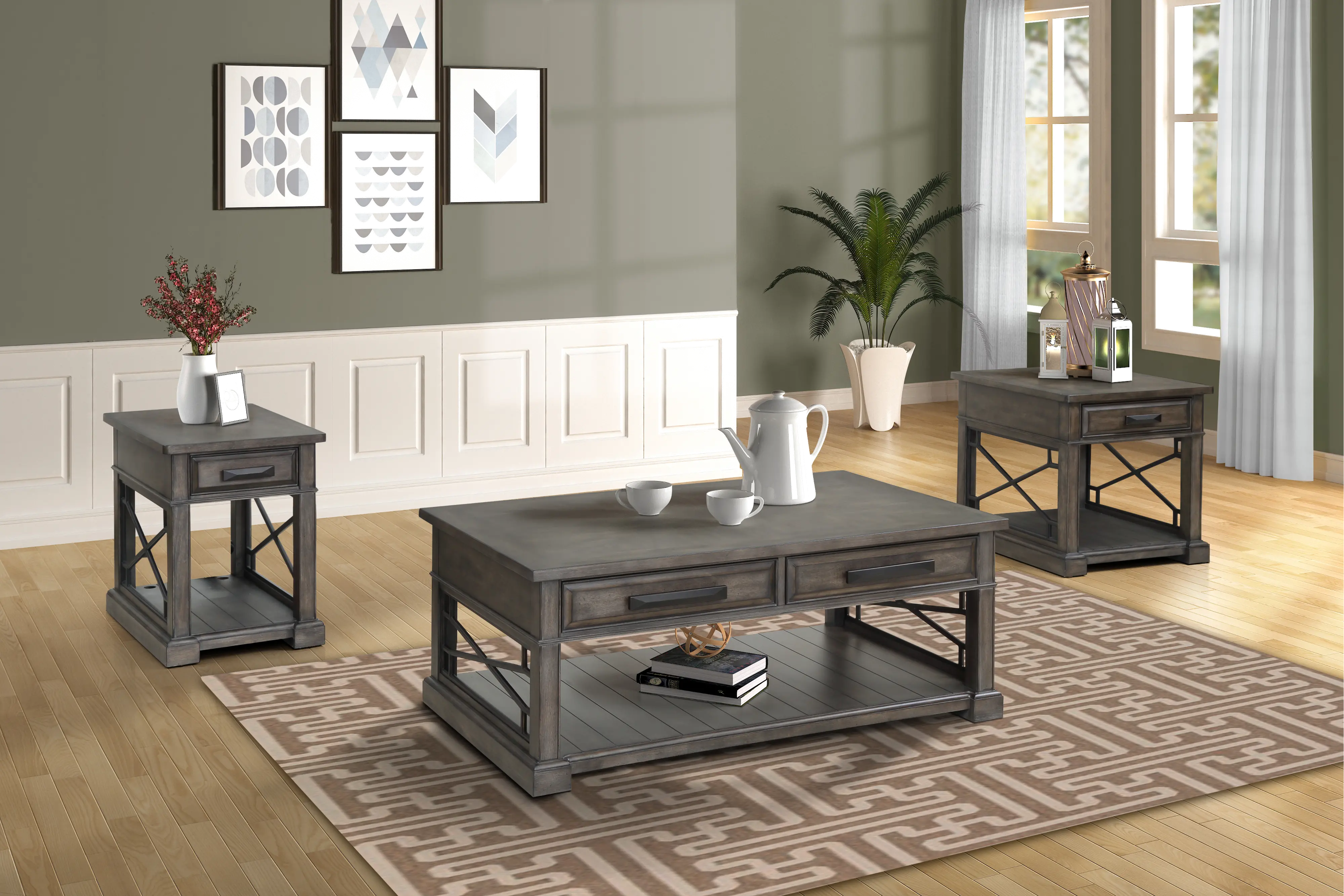 Sun Smokey Gray Side Table