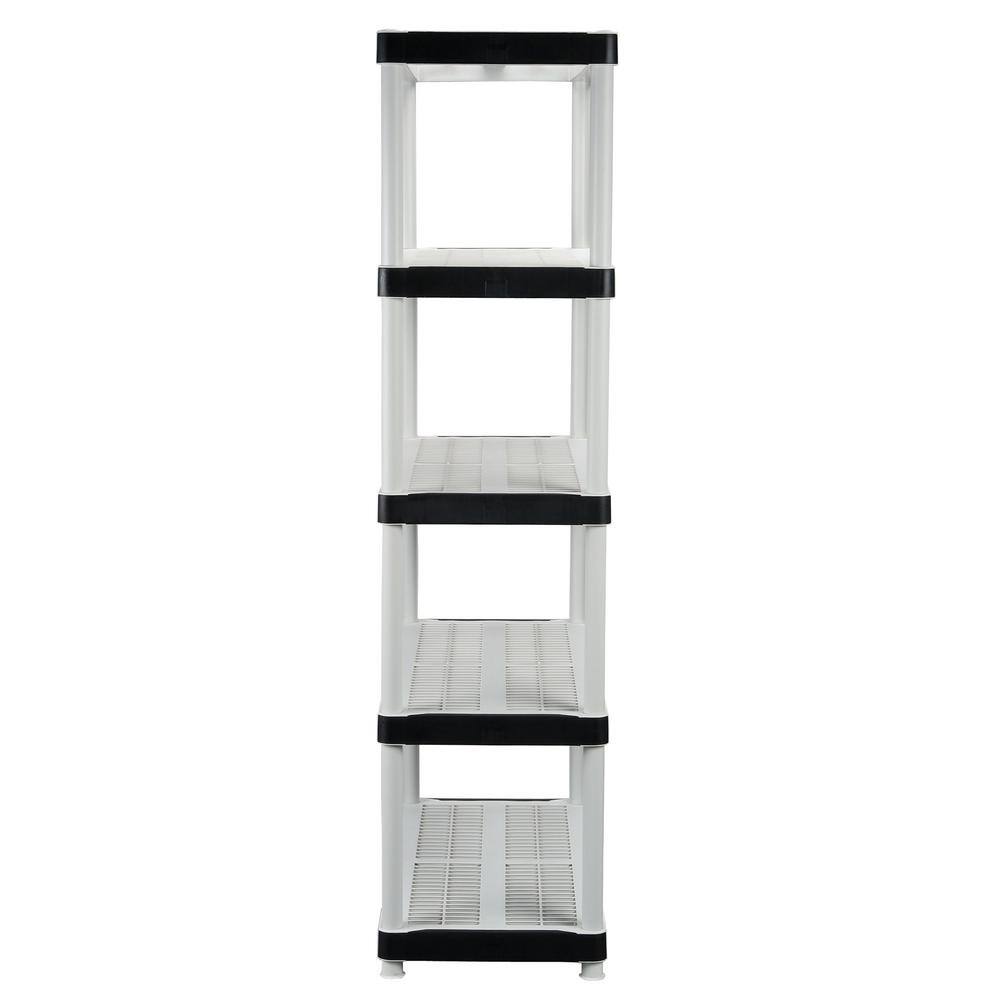 HDX 5-Tier Plastic Garage Storage Shelving Unit in Gray (36 in. W x 72 in. H x 18 in. D) 127932