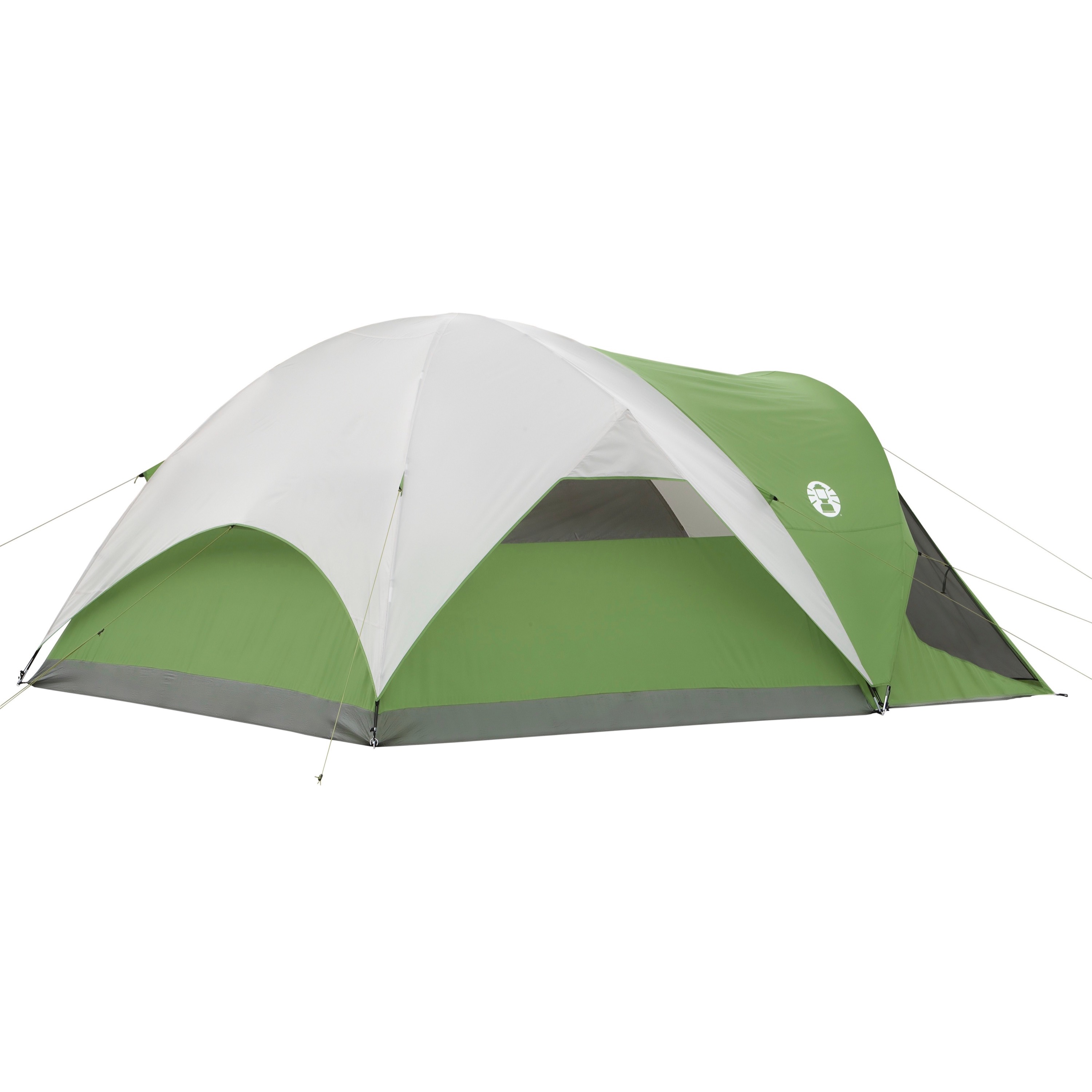 Coleman Evanston 6-Person Dome Tent with Screen Room， 2 Rooms， Green