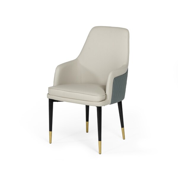 Modrest Duval Modern White and Grey Dining Chair