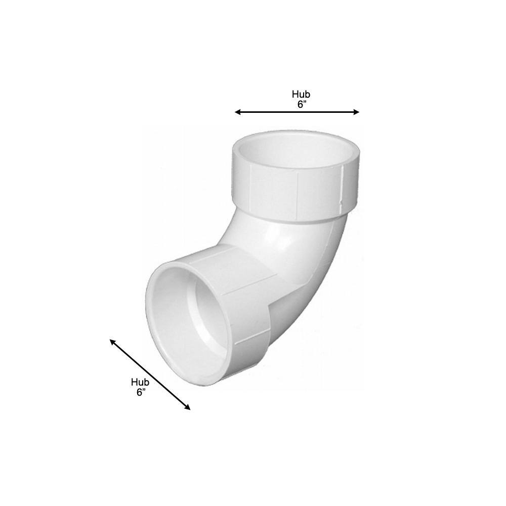 Charlotte Pipe 2 in. PVC DWV 90-Degree Hub x Hub Elbow PVC003001000HD