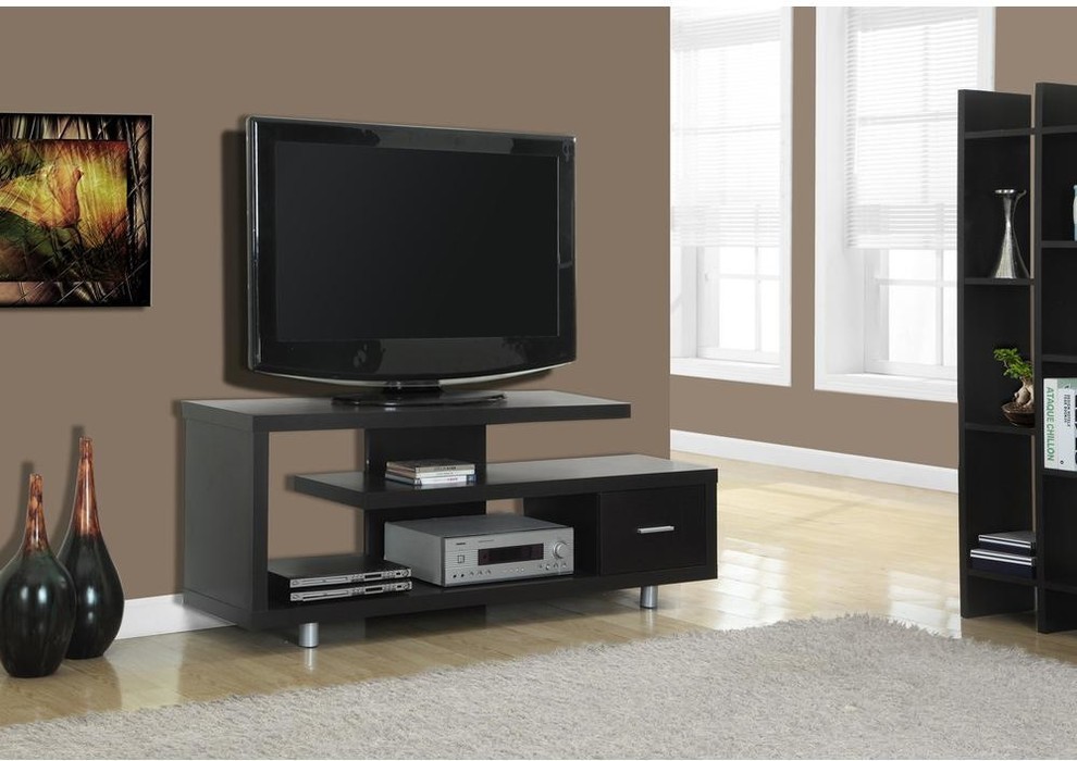 60 quotTV Stand With 1 Drawer   Contemporary   Entertainment Centers And Tv Stands   by BisonOffice  Houzz