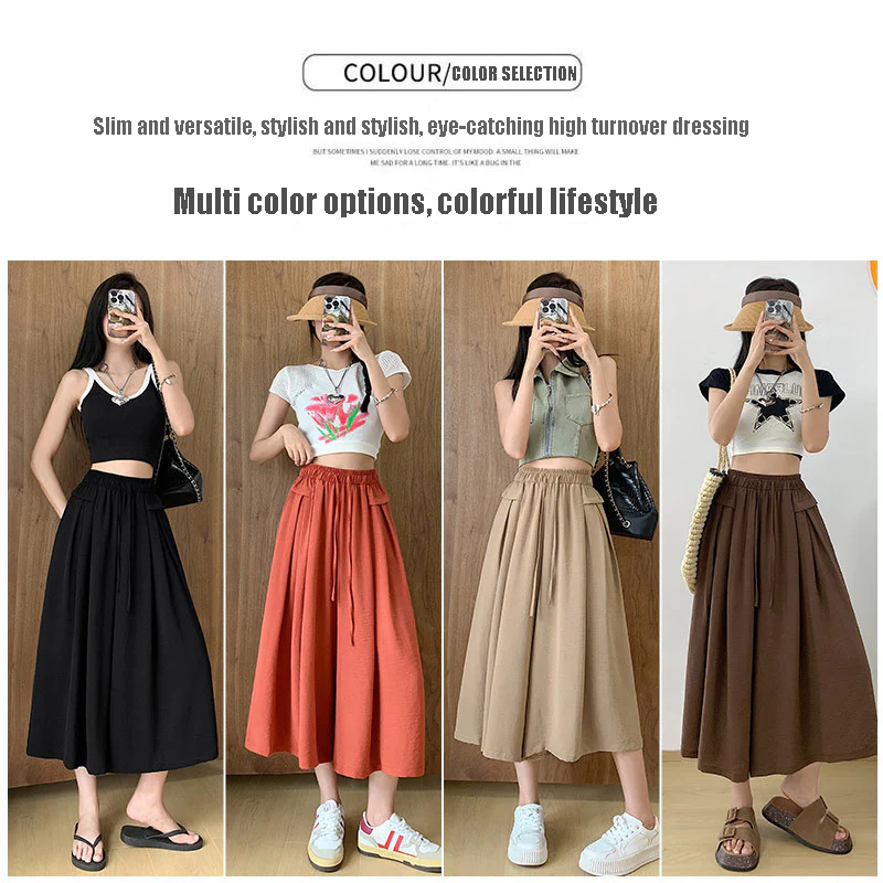 2023 Summer Thin Casual High Waist Large Size Slim Ice Silk Wide Leg  Pants