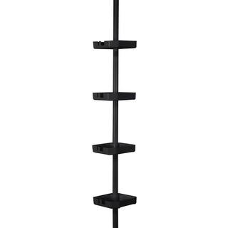 m MODA at home enterprises ltd. 4 Tier Tension Corner Shower Caddy Black 305912-BLK