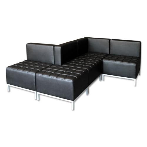 Alera QUB Series Powered Armless L Sectional， 26.38w x 26.38d x 30.5h， Black (QB8116P)