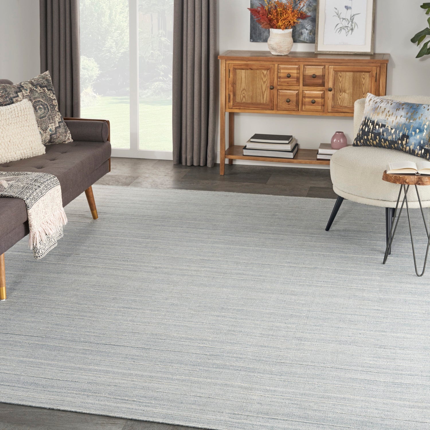 Interweave Light Blue Modern Rug