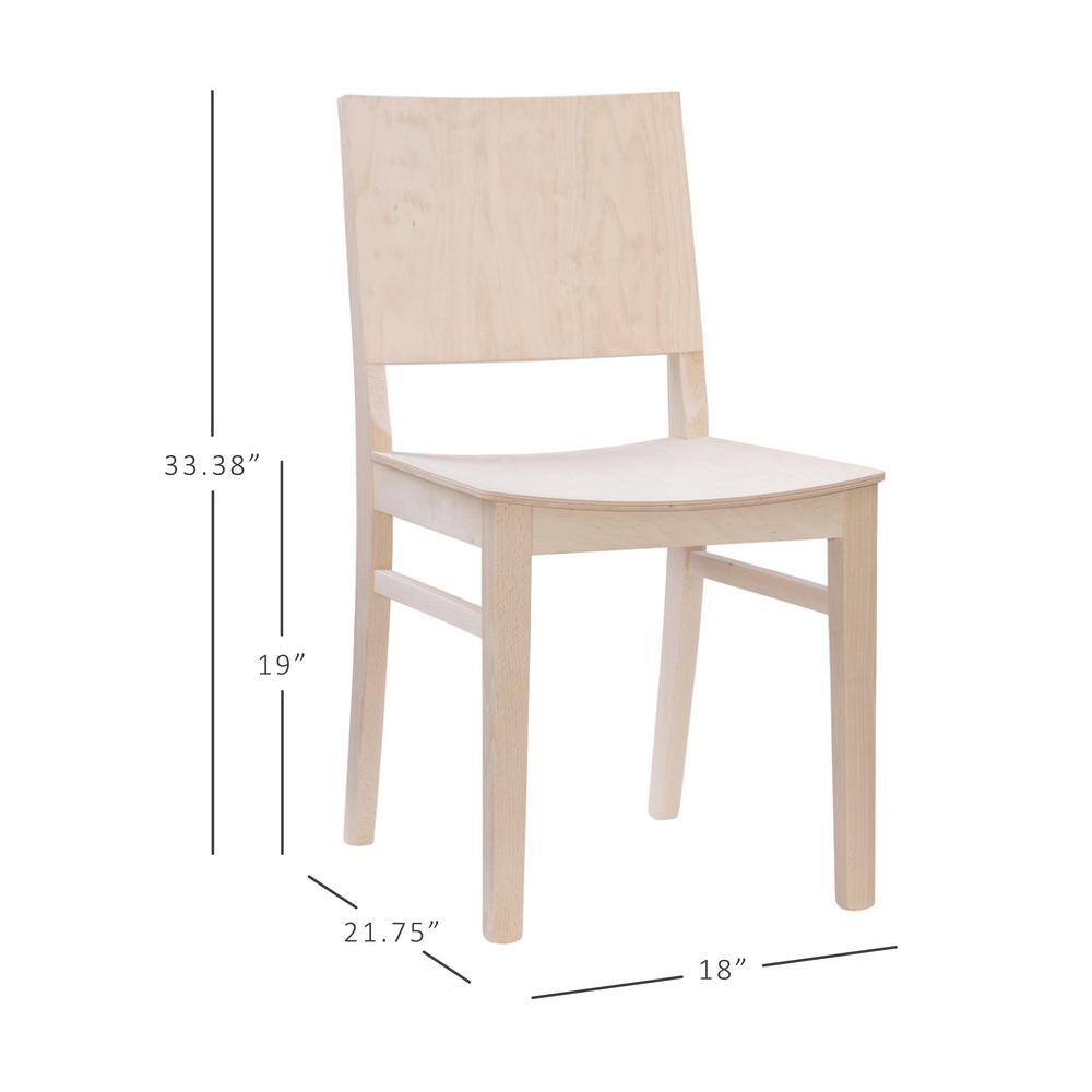 Linon Home Decor Parker Unfinished Wood Back and Seat Dining Chair (Set of 2) THDAC3750