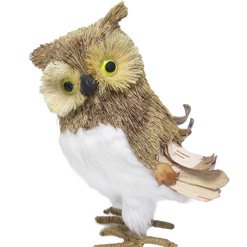 Sisal Wood Owl Decorative Figurine 10in   10\