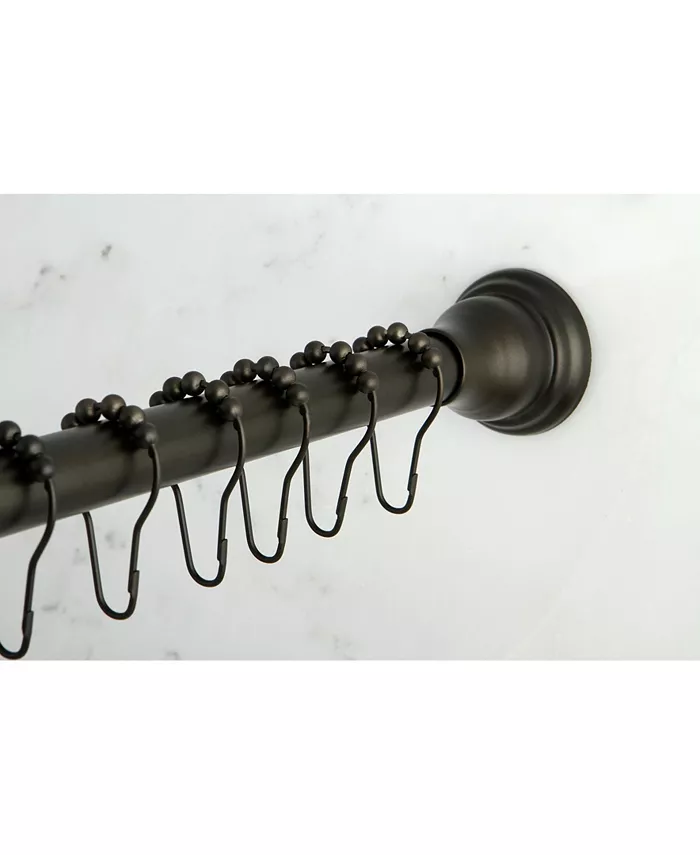 Kingston Brass Edenscape Straight Shower Curtain ROD with Shower Curtain Rings in Oil Rubbed Bronze