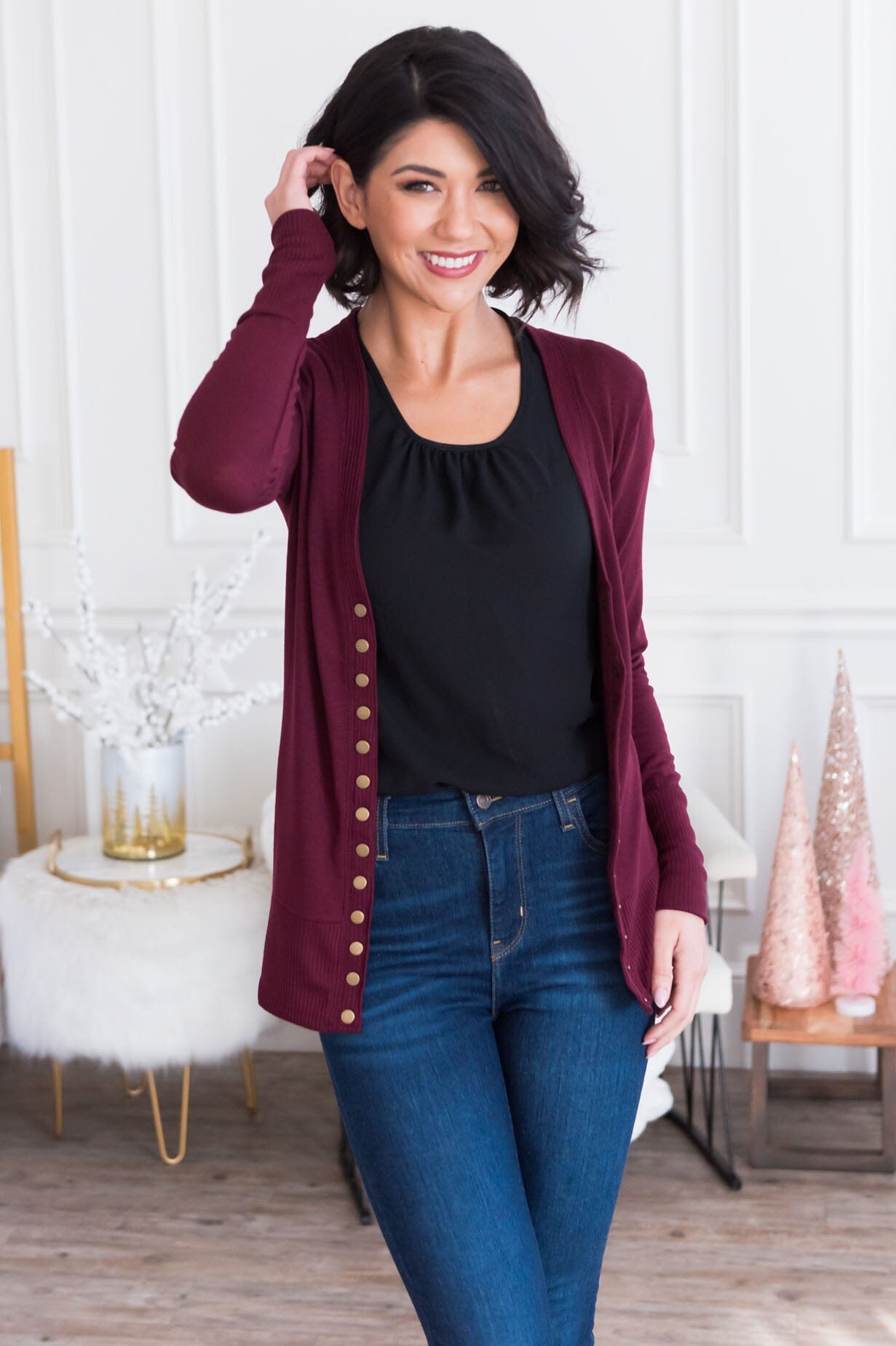 Free Soul Modest Button Cardigan